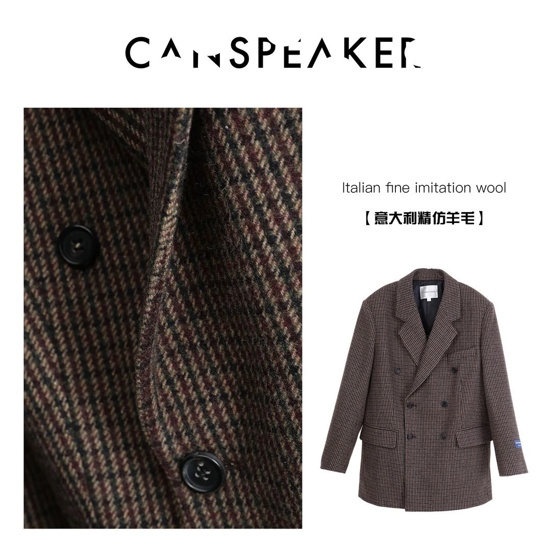 CANSPEAKER复古羊毛翻领西装外套ZY256