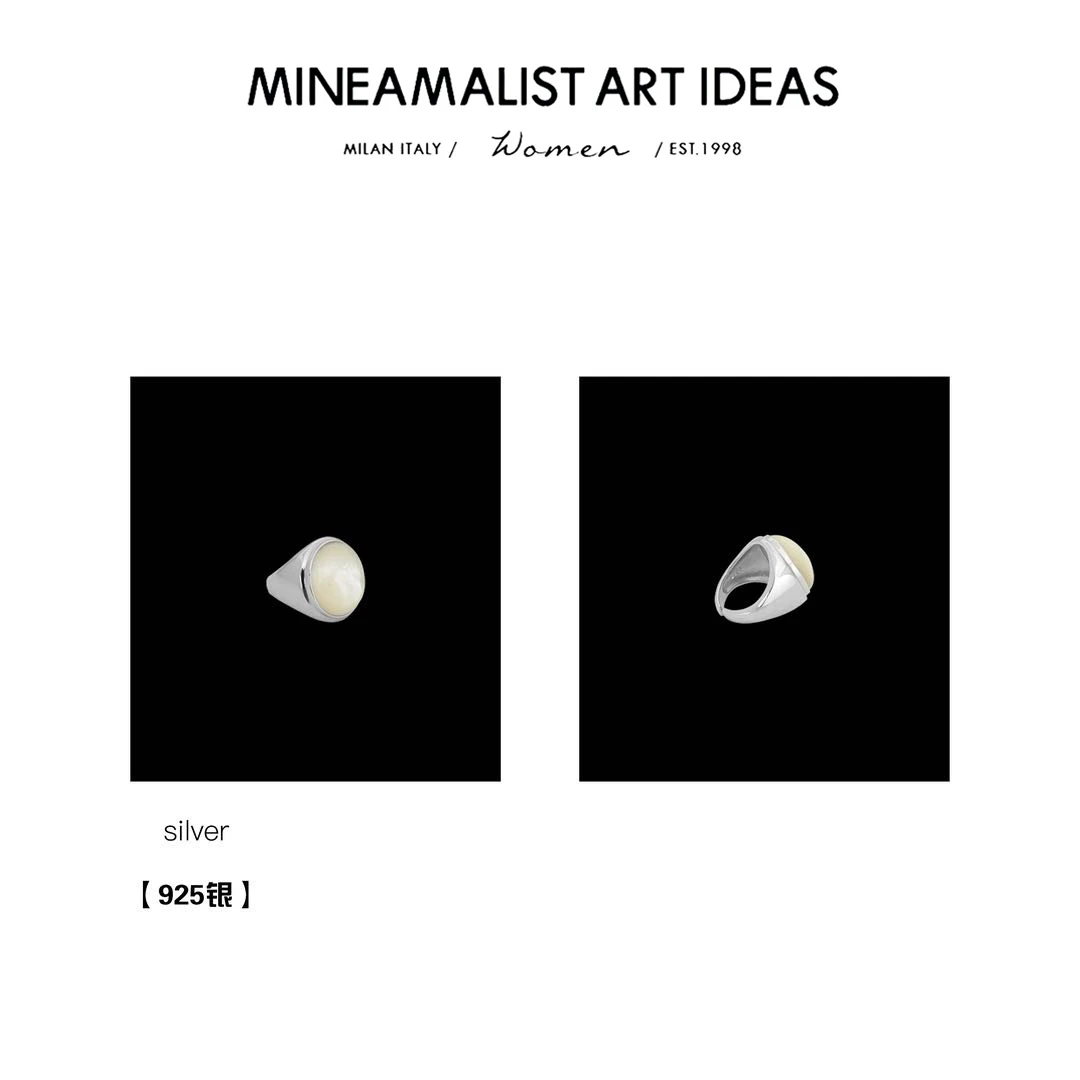 925银戒指 MINEAMALIST ART IDEAS圆白球戒指ZYSP3021