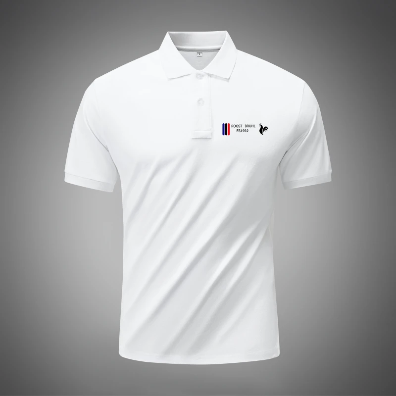 法莱尔公鸡短袖T恤男士POLO衫夏季棉质休闲薄款大码宽松简约翻领