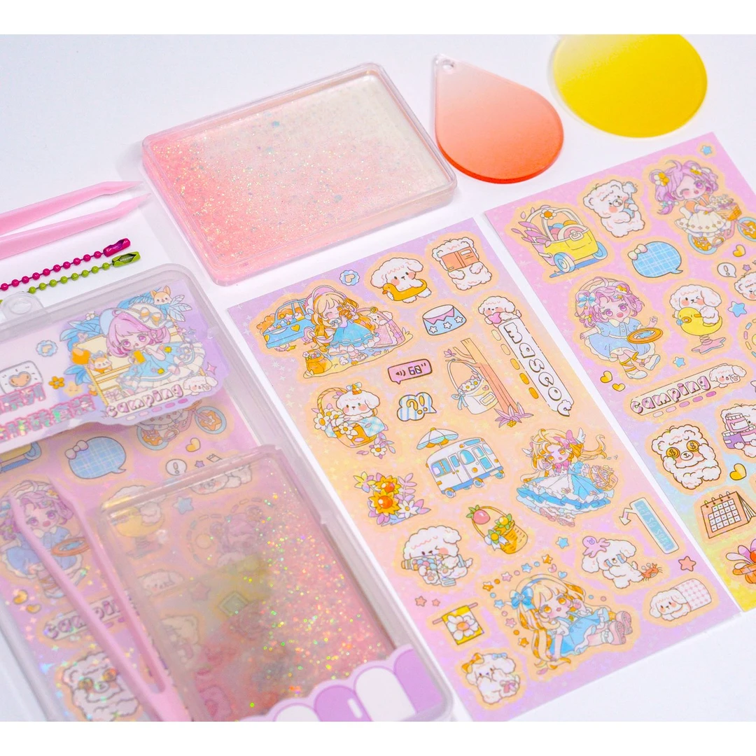 流沙咕卡砖套装女孩玩具手工麻将奶油胶卡砖闺蜜女生咕冰块4062