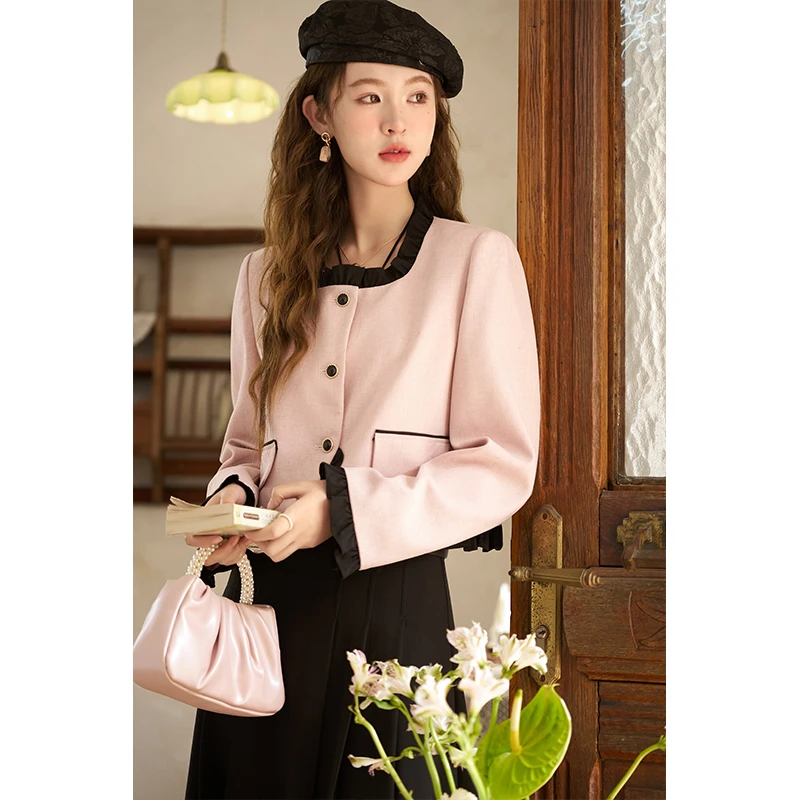 【年中大促】谜秀复古法式小香风外套2024甜美气质上衣洋气减龄小衫