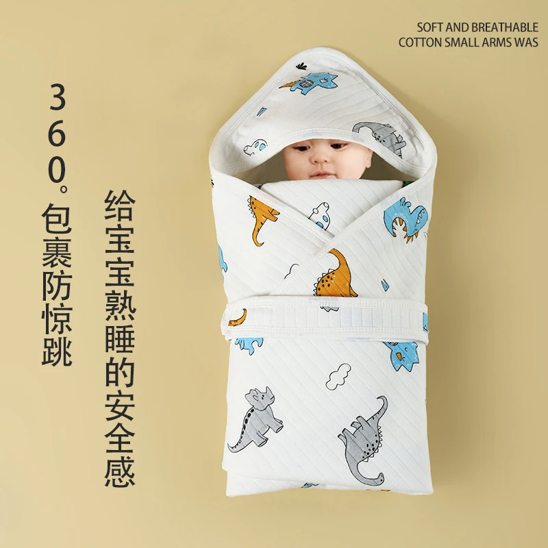 初生婴儿舒适柔软包巾秋冬包单纯棉防惊跳新生儿抱被宝宝用品四季
