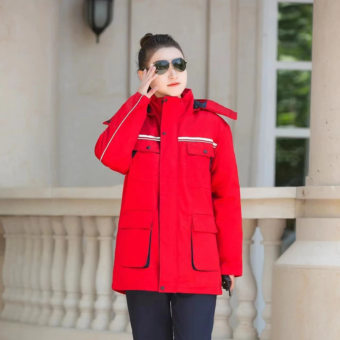 防静电加厚棉服中长款中石油中石化工作服棉袄冬季新款活里活面