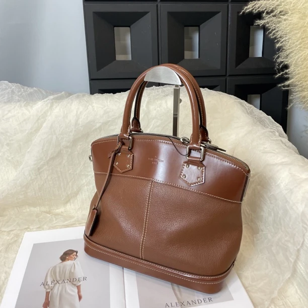 95新 LouisVuitton/路易威登 棕色苏哈利lockit单肩包