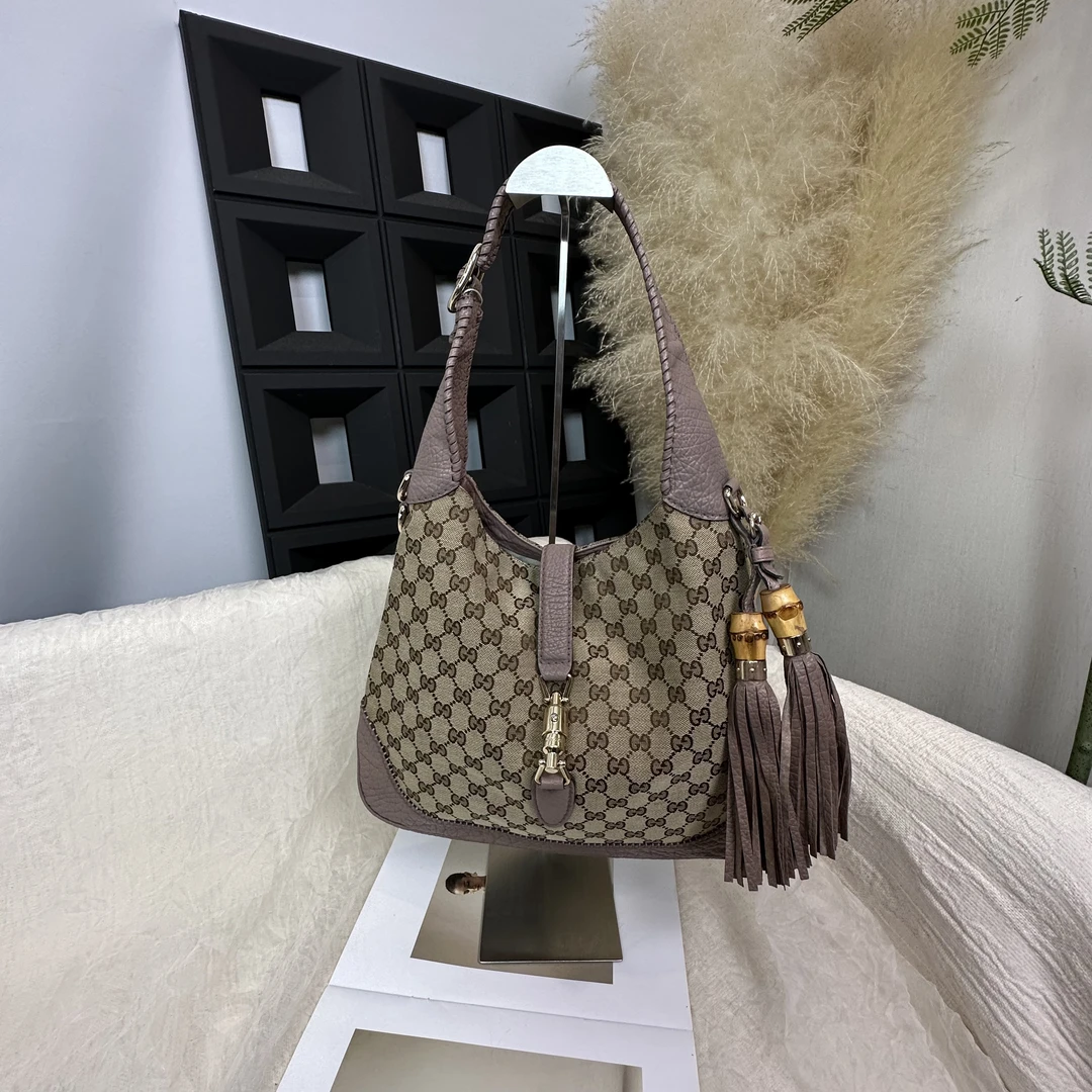 95新 GUCCI/古驰 老花流苏Jackie单肩包