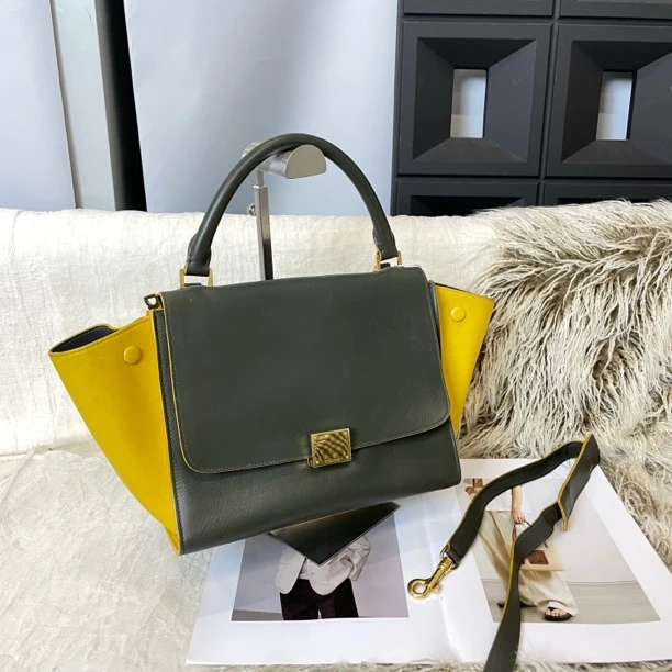 95新 Celine/思琳 拼色秋千手提单肩包
