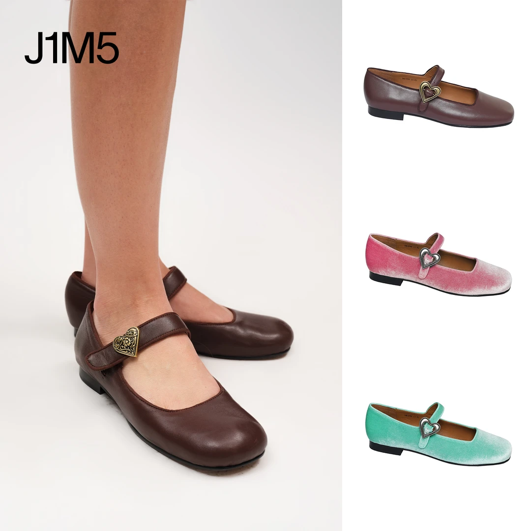 J1M5买手店 SHORT SENTENCE 短句 24SS新品 Freja爱心扣饰芭蕾鞋