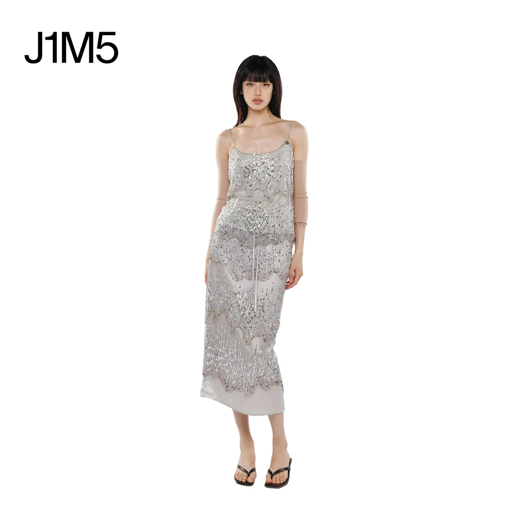 J1M5买手店 UHOOWU 24早秋新品 珠片醋酸半裙 设计师品牌