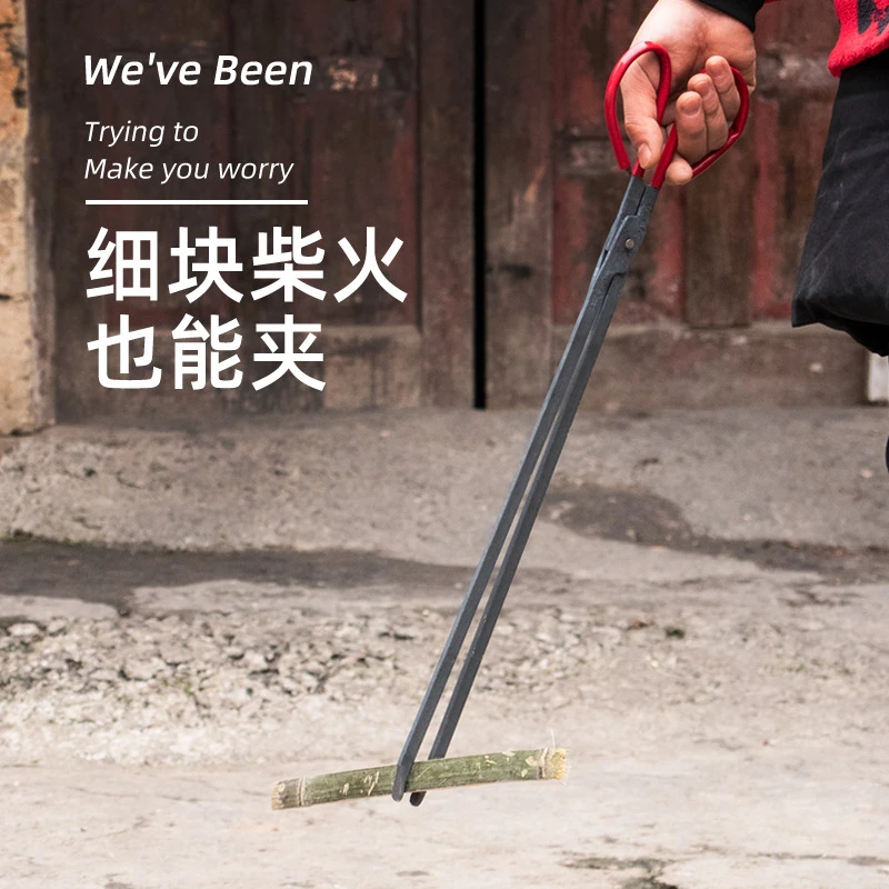 火钳垃圾夹家用烧火长把火钳烤火炉炭夹子加长火钳煤球钳烧烤炭钳