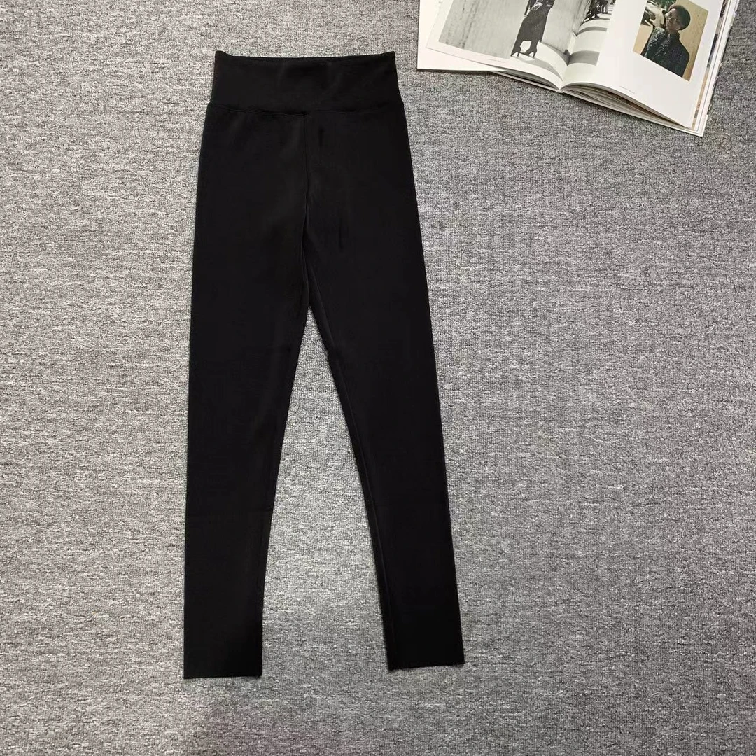 6710余小鱼 黑色高腰紧身修身显瘦鲨鱼裤高腰瑜伽裤常规厚度女装