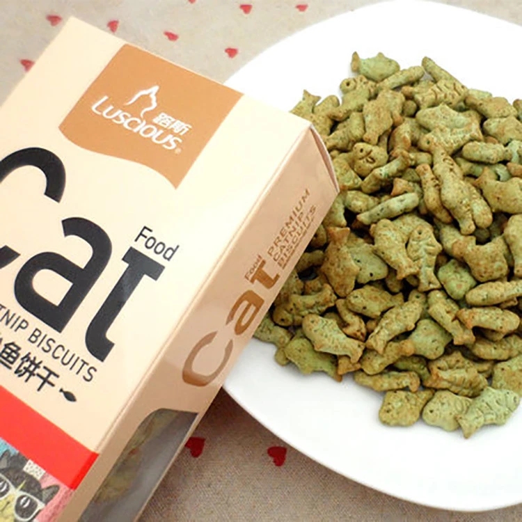 新疆包邮路斯猫饼宠物零食猫咪零食天然去毛球猫薄荷 80g小鱼饼干