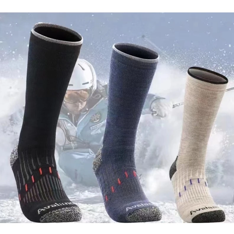 燃石 M008  男款户外滑雪登山运动高帮防滑加厚袜