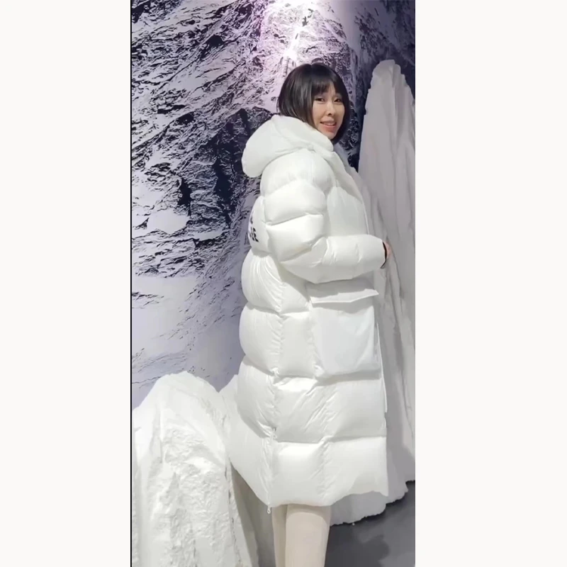 凯乐石  2243134  中性款加厚保暖防风连帽鸭绒长款羽绒服