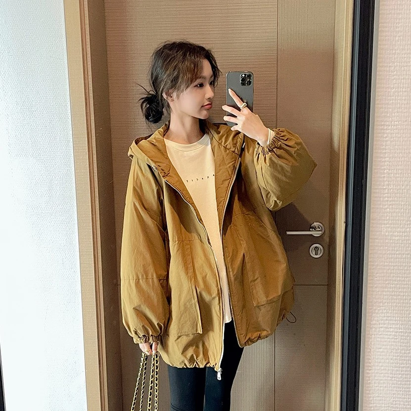 冬季新款孕妇装宽松大码遮肚不显怀帽衫外套潮妈韩版工装棉服外套