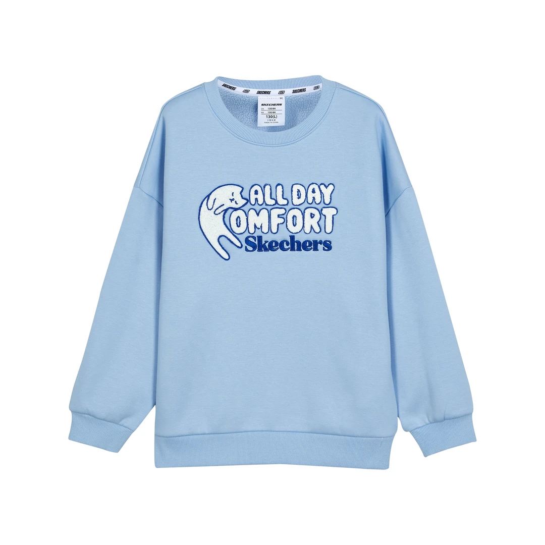 SKECHERS/斯凯奇L423K080儿童反季圆领加绒卫衣120-170