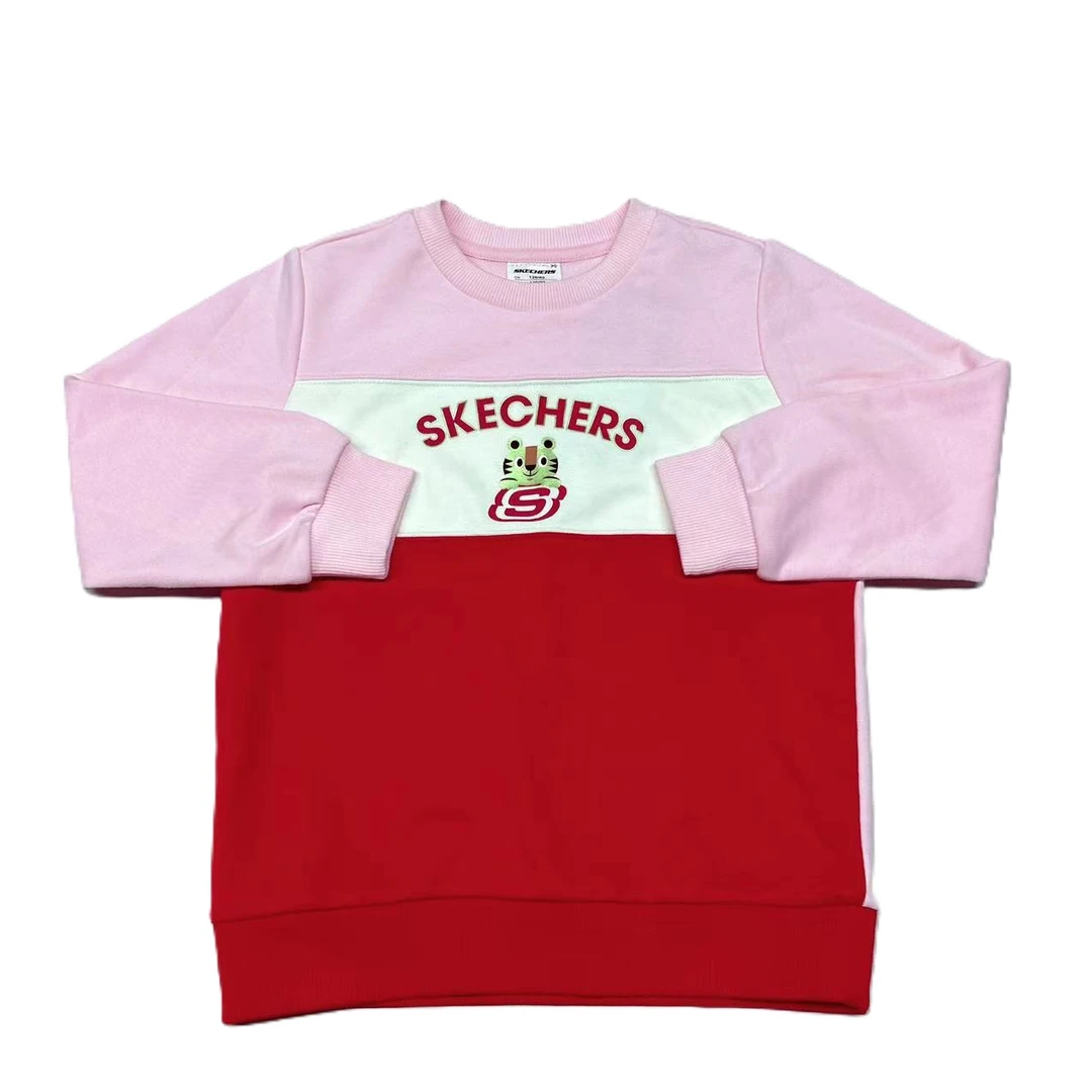SKECHERS/斯凯奇L122G060女童圆领针织套头卫衣120-165