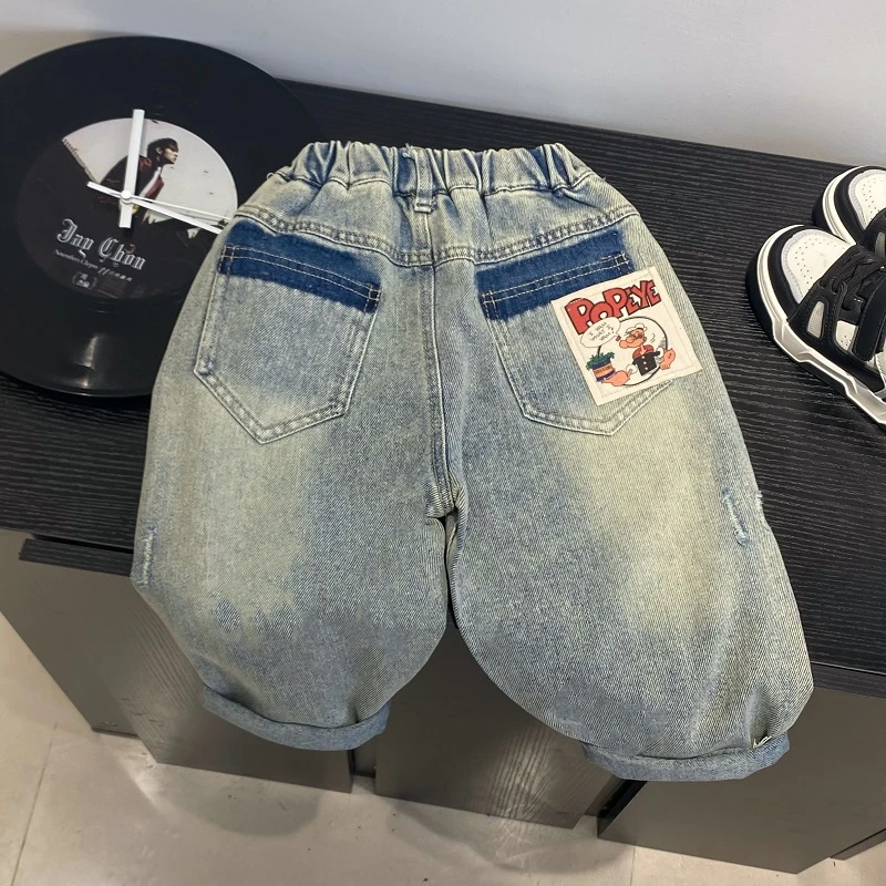 C319春季儿童后袋POPEYE牛仔裤