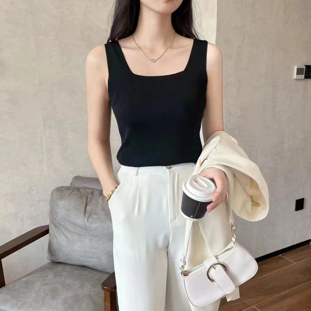 针织背心女夏季外穿短款内搭打底衫白色小吊带黑色无袖上衣潮