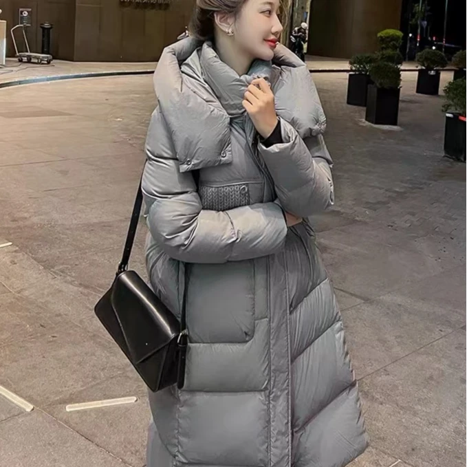 【冰冰专属】白鹅绒新款长款羽绒服连帽宽松外套D80