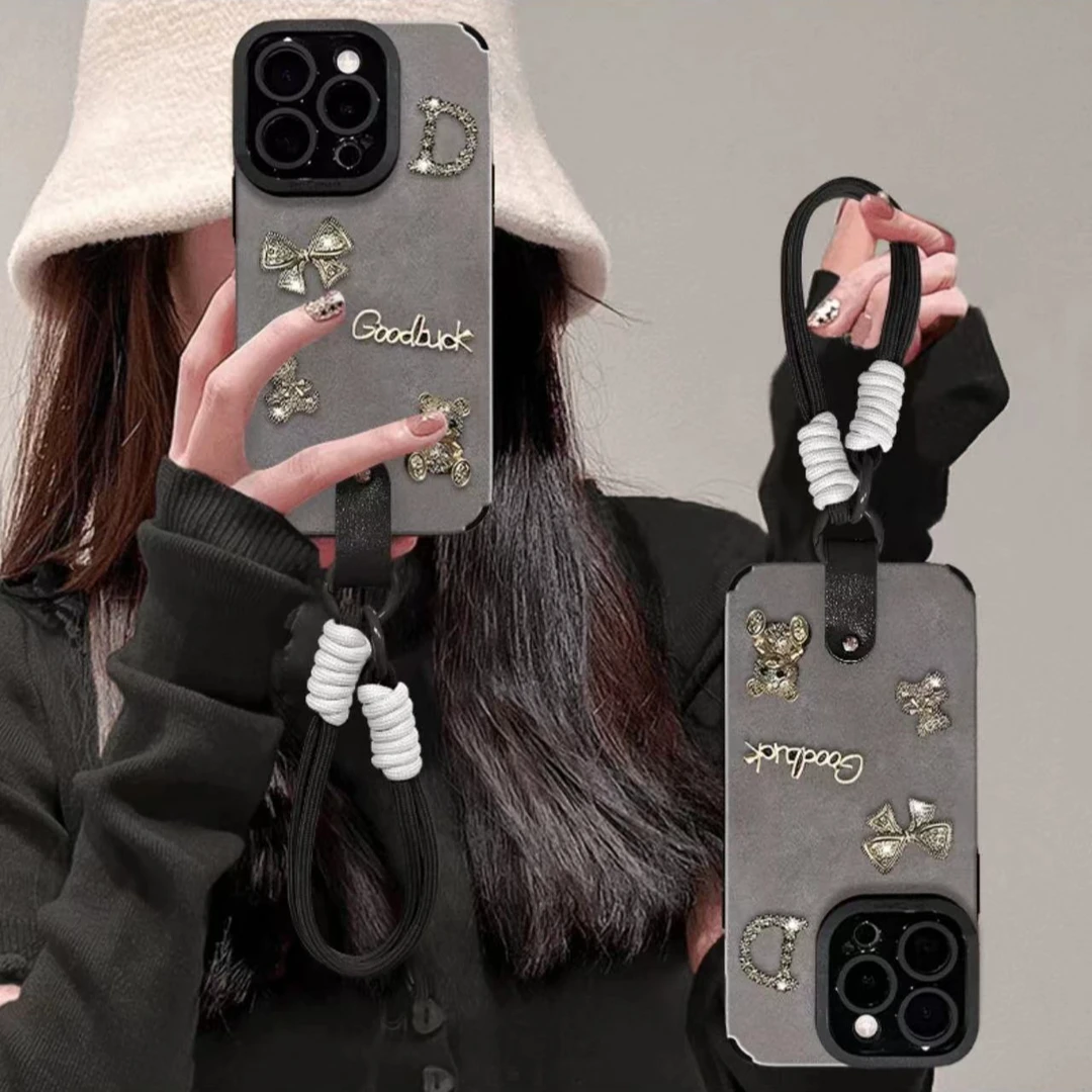 适用于苹果13/15pro简约小熊14网红松弛感12/11高级感手机壳女款