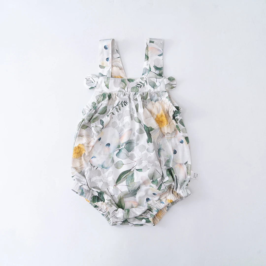 夏季男女宝宝吊带纯棉包屁衣森系薄款婴儿婴幼儿无袖印花碎花