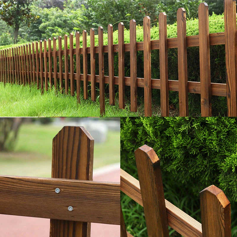 碳化防腐木栅栏家用菜园围栏户外花圃篱笆菜园围栏公园庭院