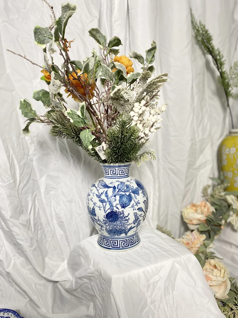 陶瓷花瓶摆件青花瓷手工艺品玄关摆件