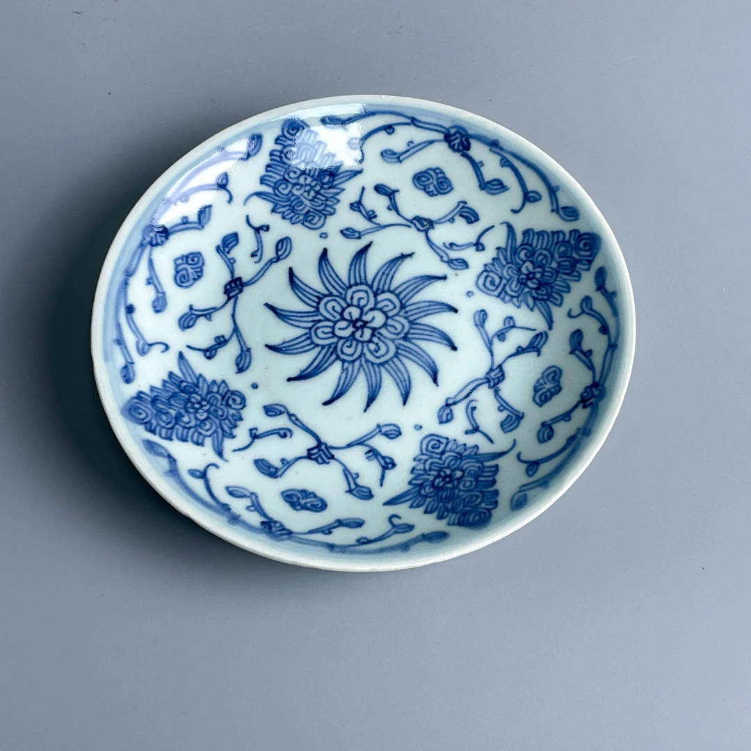 瓷器/古董清道光青花花卉大赏盘-M2XKS005836/收藏/文物/绣花张