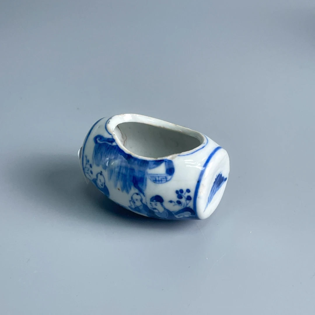 瓷器/古董清光绪青花鸟食罐-M2XKI000628古玩/收藏/文物/绣花张