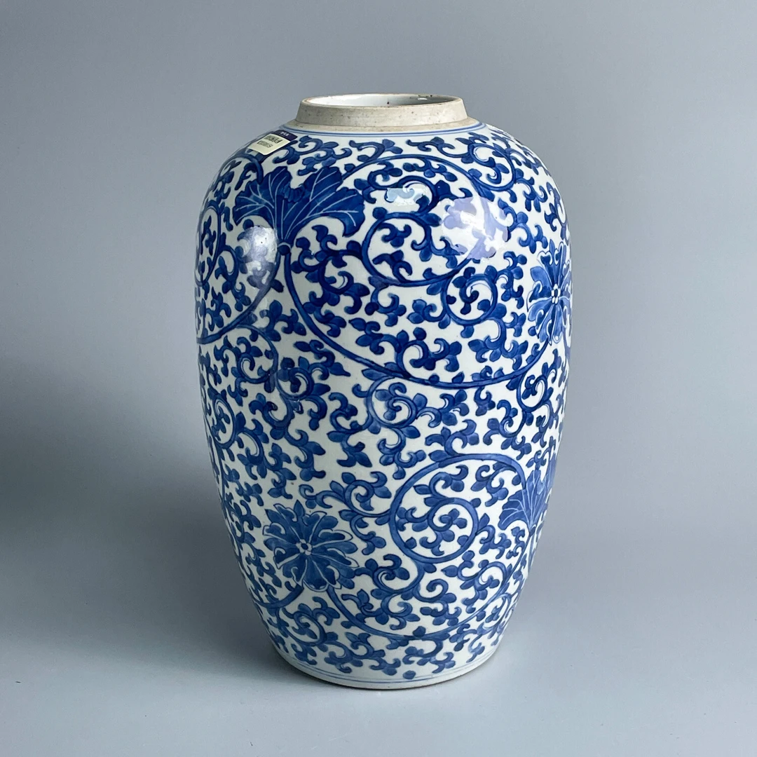 瓷器/古董光绪青花缠枝莲纹大罐-M2XK5000159/收藏/文物/绣花张