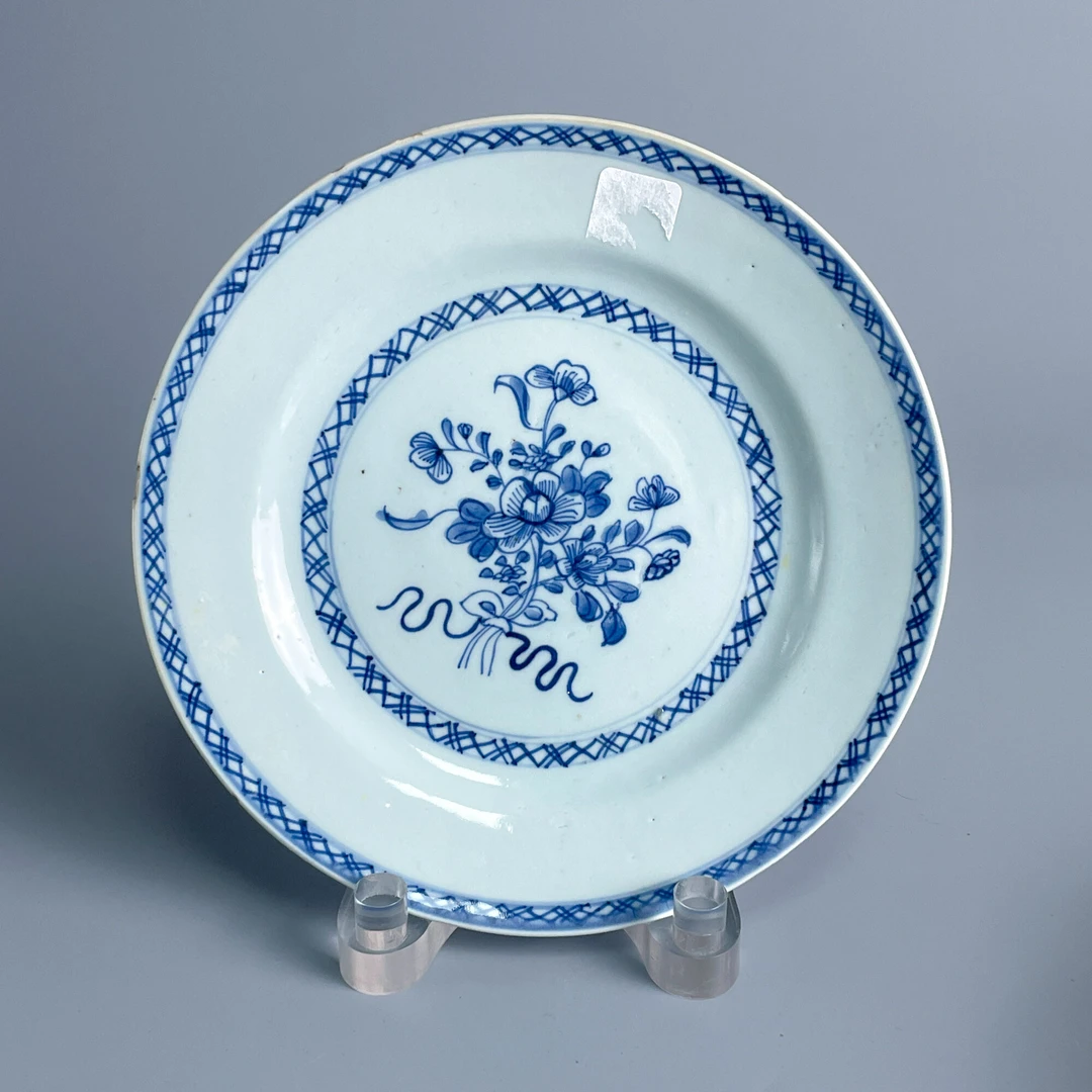 瓷器/古董清乾隆青花花卉盘-M2XJ9009128/收藏/文物/绣花张