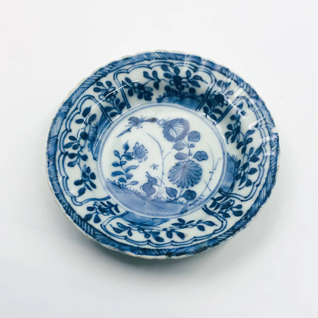 古董/收藏康熙青花花鸟小蝶M2XBZ031B66古玩/瓷器/老物件绣花张