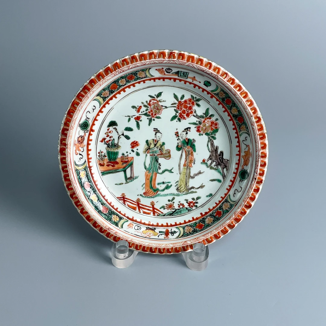 瓷器/古董清康熙五彩人物纹盘M2XKB003A39/古玩/收藏/文物/绣花张