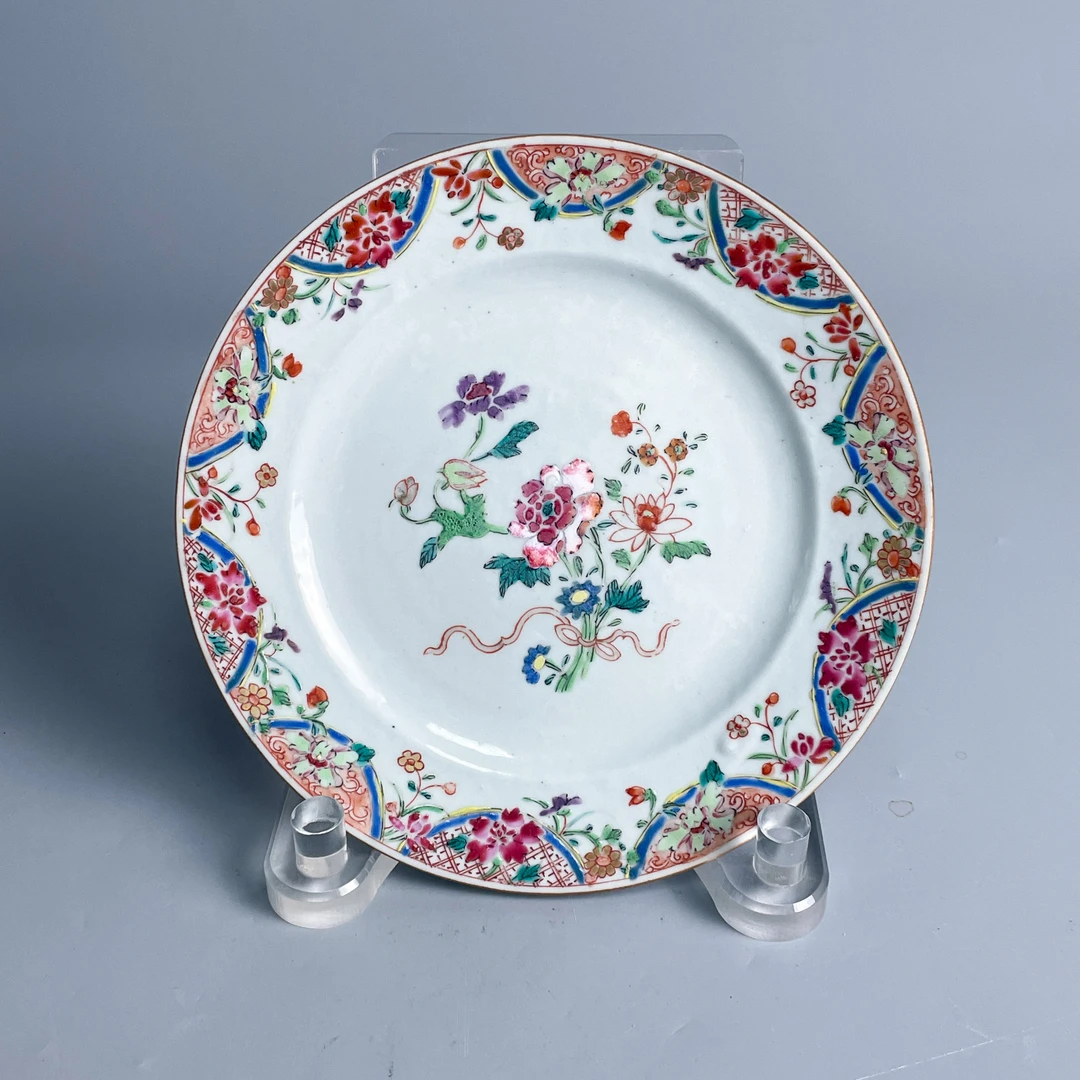 瓷器/古董清雍正 粉彩花卉纹盘M2XJX003919/收藏/文物/绣花张