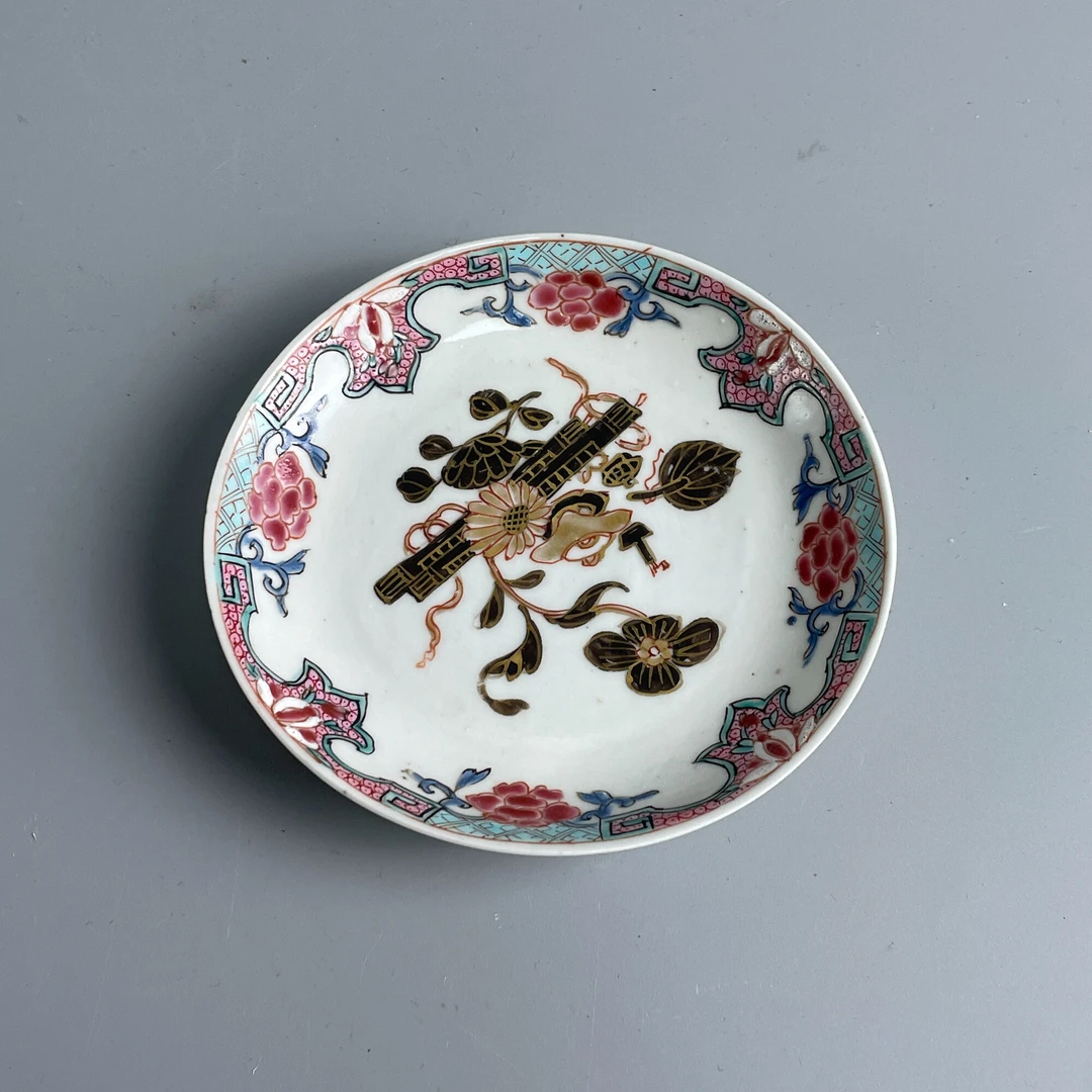 瓷器/古董雍正粉彩博古花卉纹盘M2XKV00DC09古玩收藏/文物/绣花张