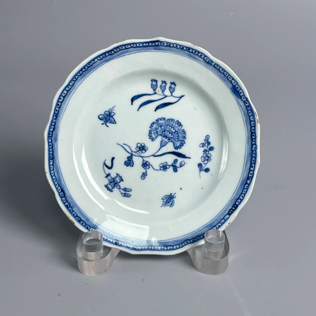 瓷器/古董乾隆 青花花卉盘M2XDC006816古玩/收藏/文物/绣花张