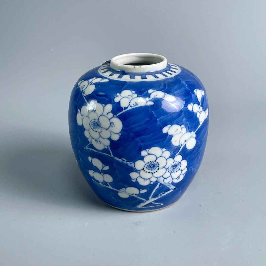 瓷器/古董清光绪青花冰梅罐-M2XK7005C79/收藏/文物/绣花张