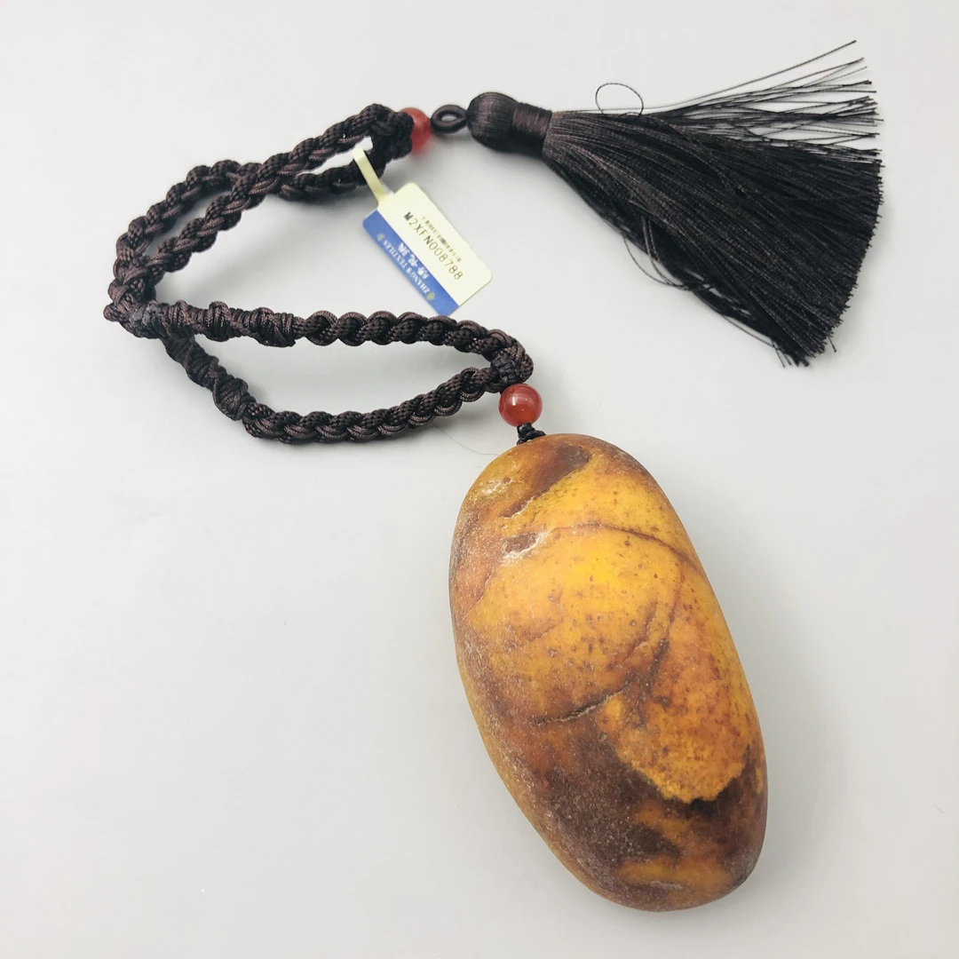 20世纪中期到后期和田玉原石M2XFN008788手把件/挂坠/摆件/绣花张