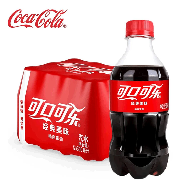 经典可口可乐碳酸饮料300ml*12瓶装夏日提神解暑必备
