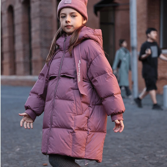 巴拉巴拉恩8829儿童羽绒服女童中长款2024新款中大童冬装加厚洋气