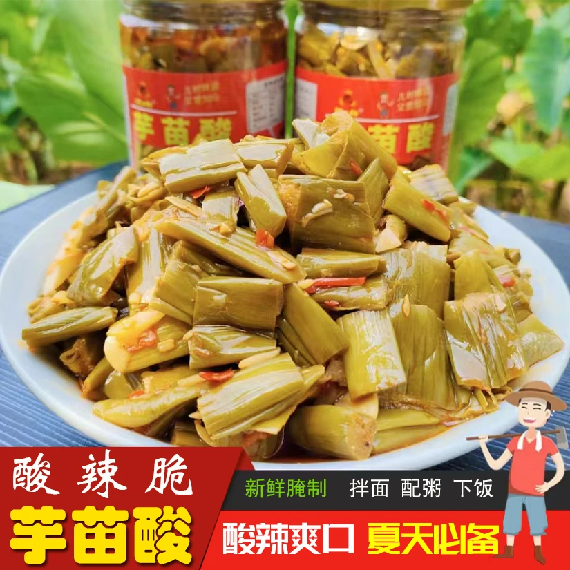广西特产农家腌制酸菜开盖即吃拌粥粉面下饭菜新鲜酸辣芋苗酸260g