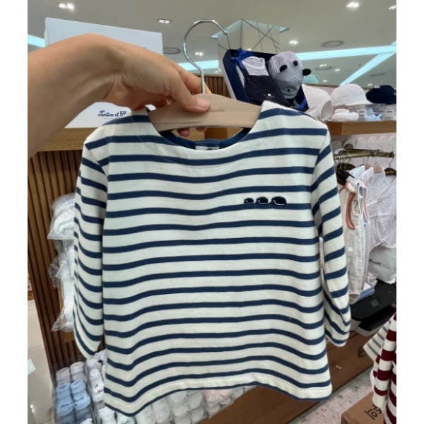 D31韩版24秋男宝秋款上衣条纹打底衫11010