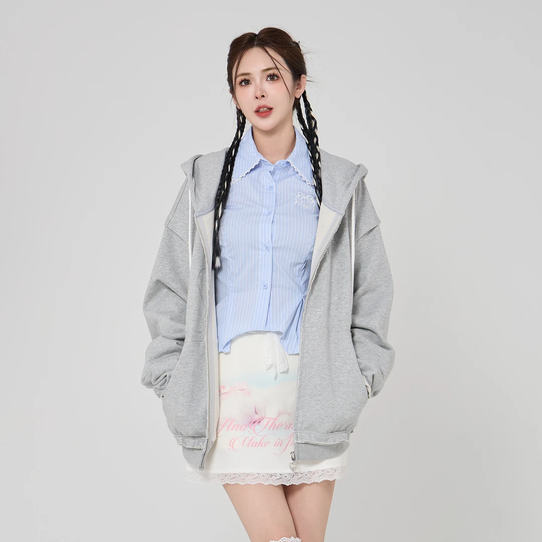 ANPK女装时尚纯欲甜美带帽卫衣外套AD132I7146