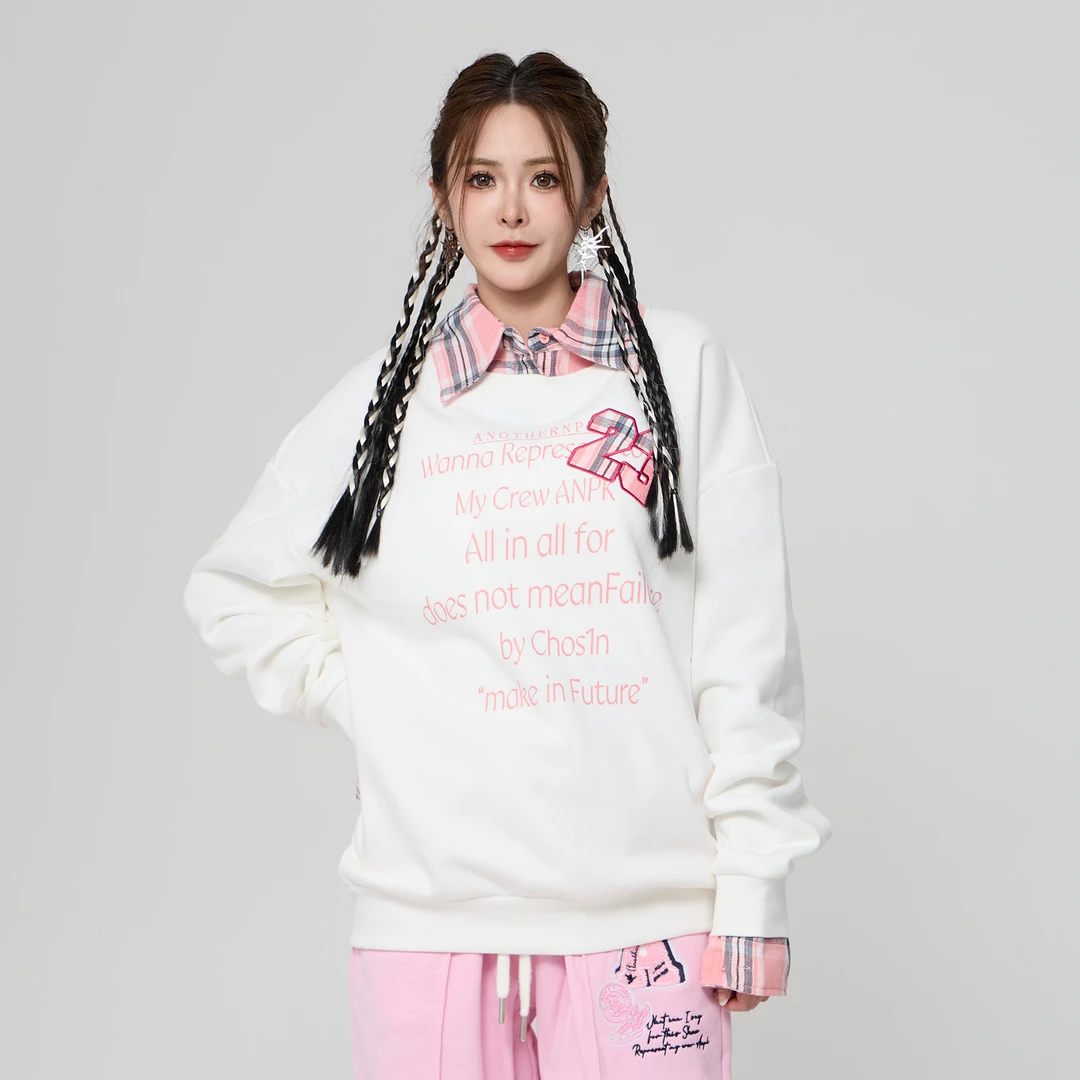 ANPK【禾子宠粉】美式复古套头卫衣AD131K7289