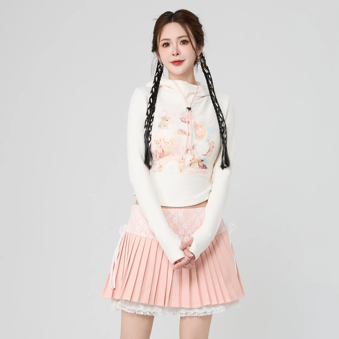 ANPK纯欲甜美针织帽衫AD152K7345