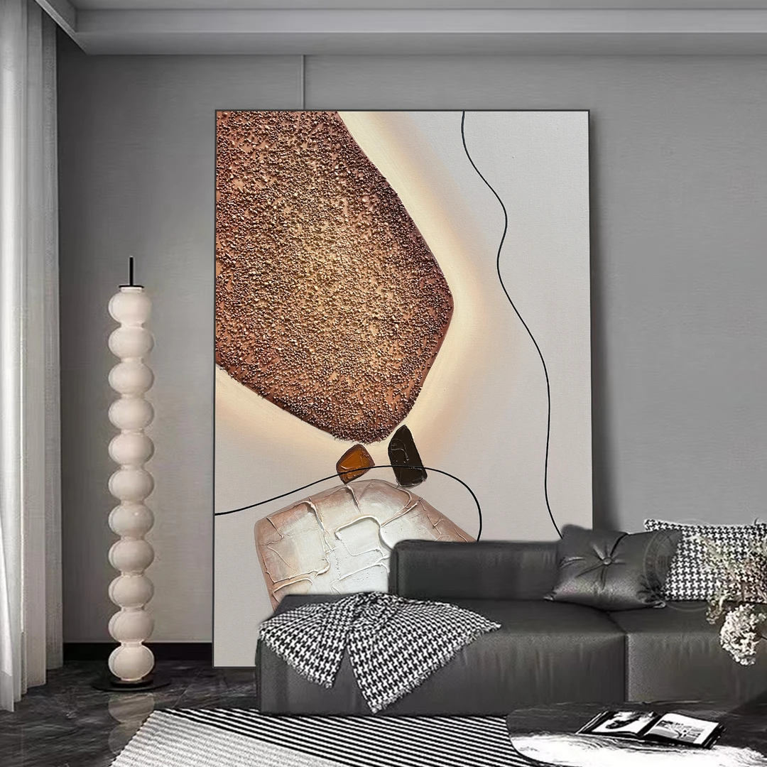 石来运转玄关装饰画现代简约沙发背景墙落地画高级感抽象客厅挂画