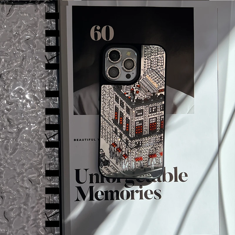 【高定点钻-爱马大楼】-苹果12 13 14 15promax手工点钻手机壳