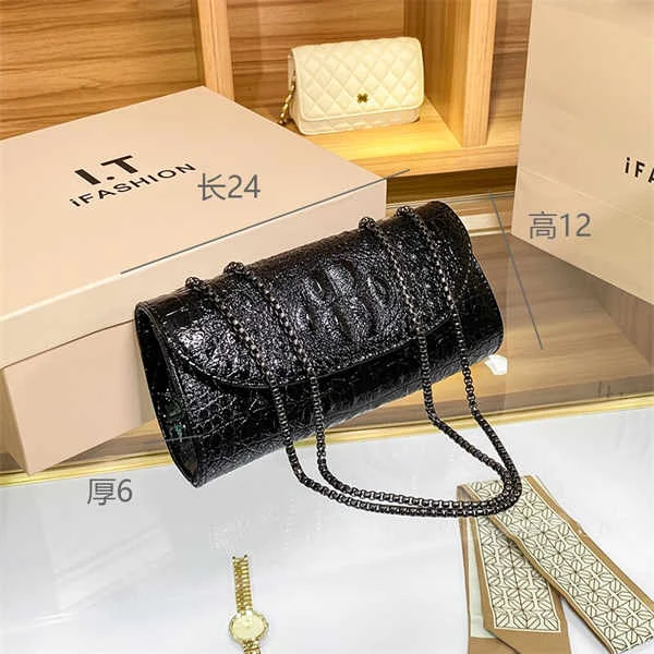 【宠粉福利】H099新款轻奢女包包时尚单肩包鳄鱼纹斜跨链条腋下包