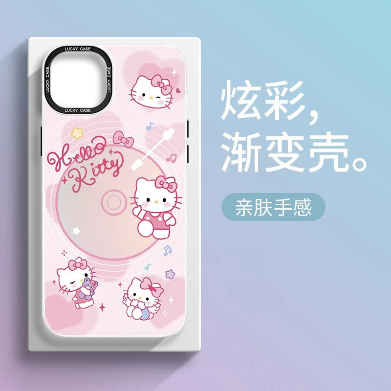 凯蒂猫渐变镭射iPhone14pro手机壳苹果13promax个性12防摔