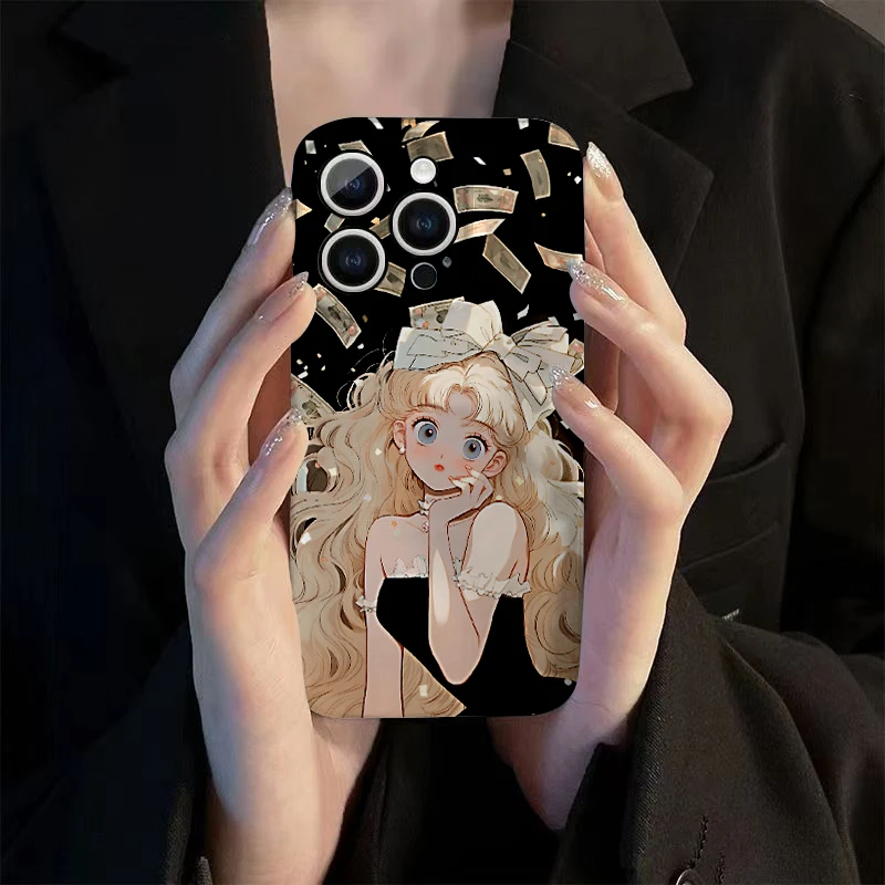 发财美少女适用苹果手机壳华为OPPO荣耀VIVO小米动漫菲林壳